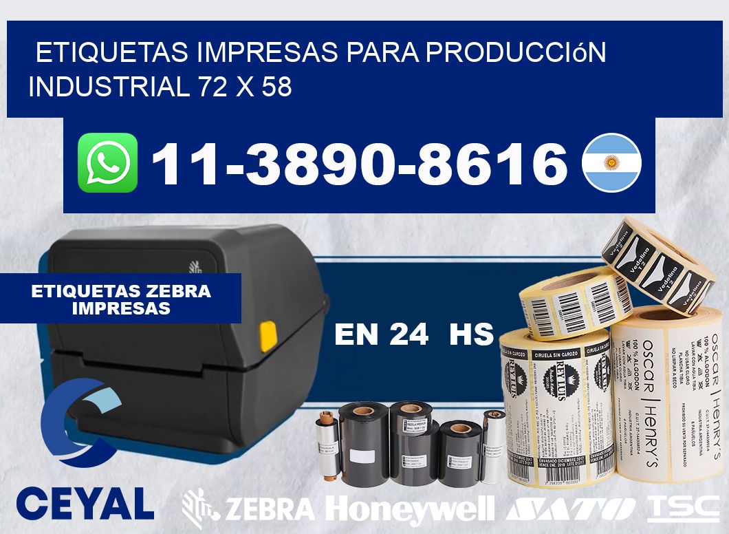 etiquetas impresas para producción industrial 72 x 58