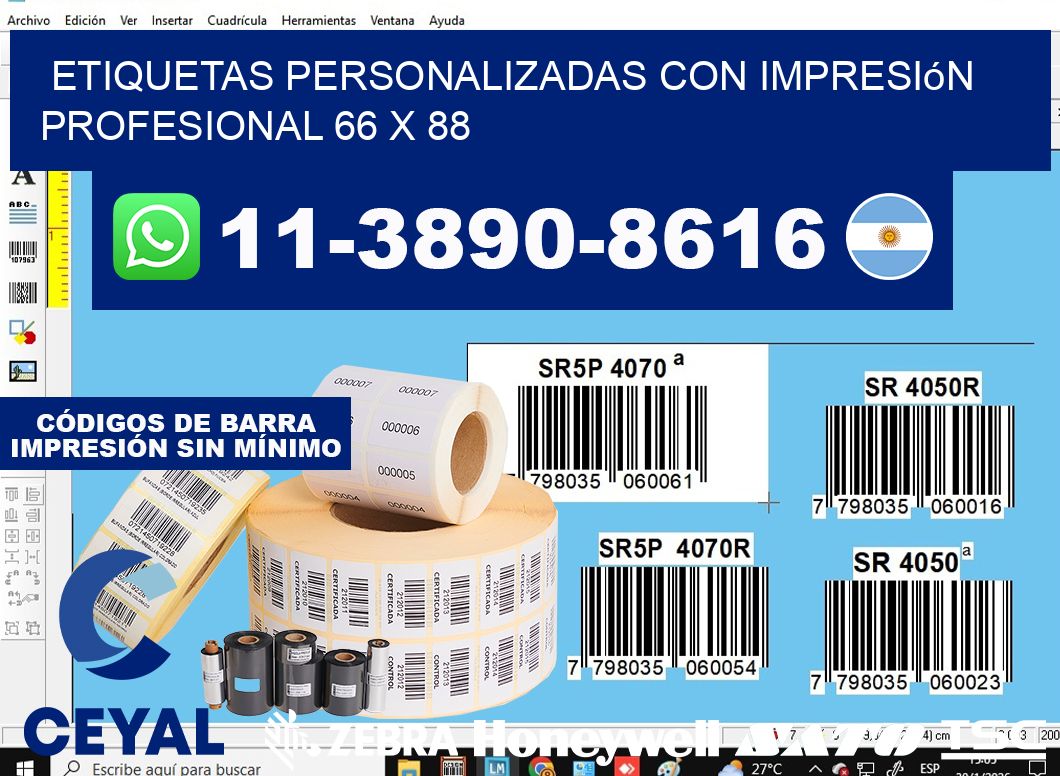 etiquetas personalizadas con impresión profesional 66 x 88