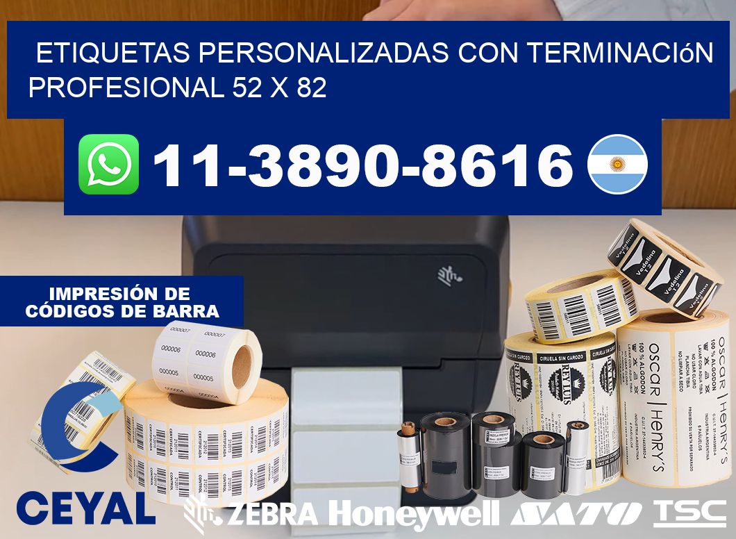 etiquetas personalizadas con terminación profesional 52 x 82