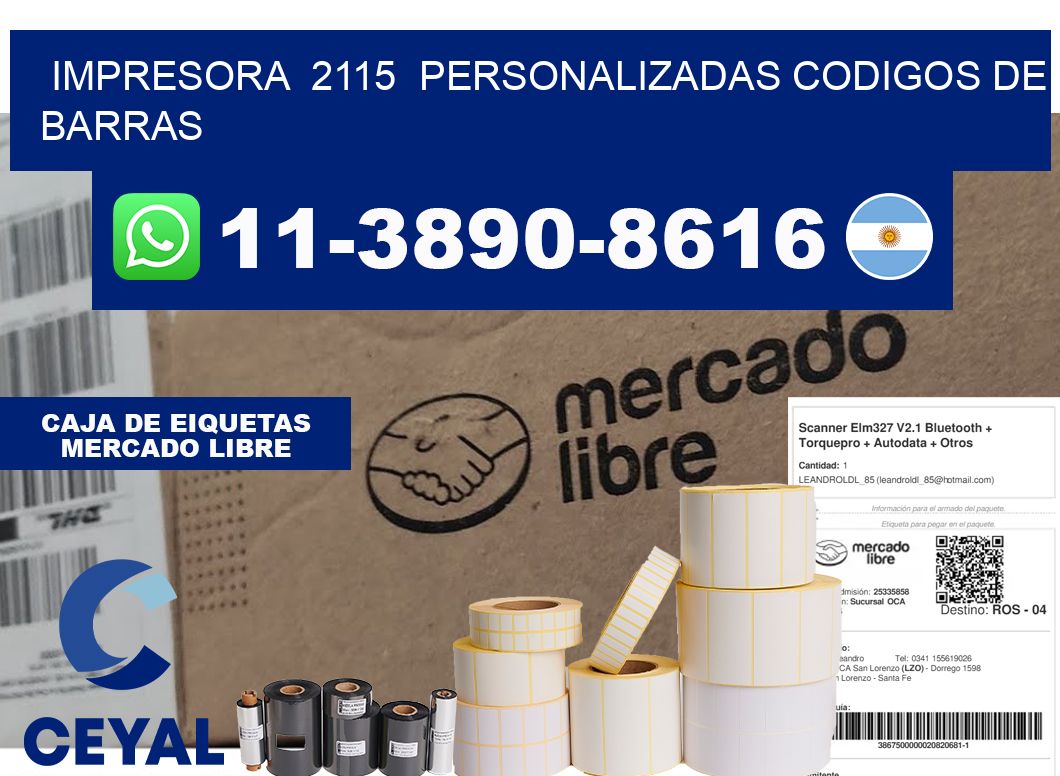 impresora  2115  personalizadas codigos de barras