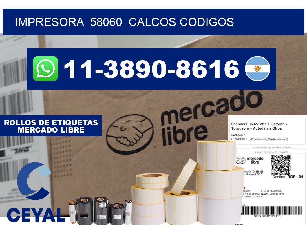 impresora  58060  calcos codigos
