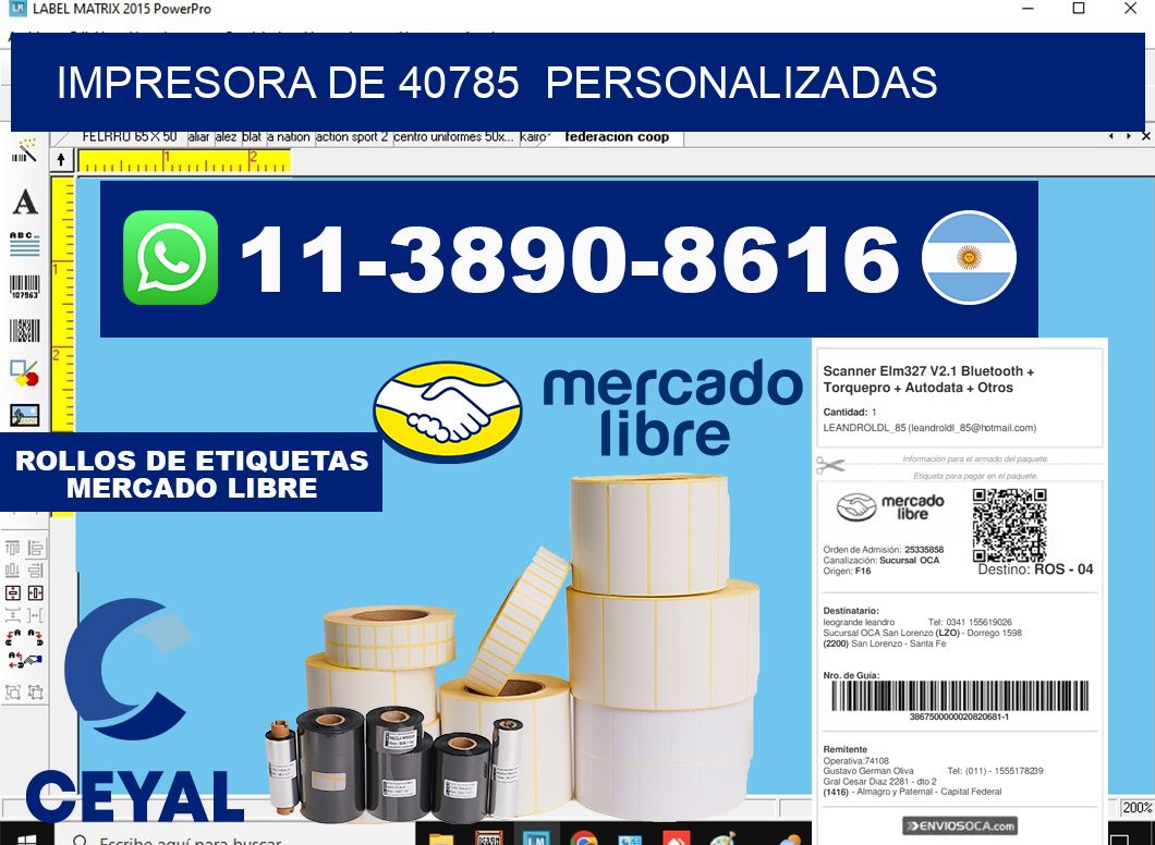 impresora de 40785  personalizadas