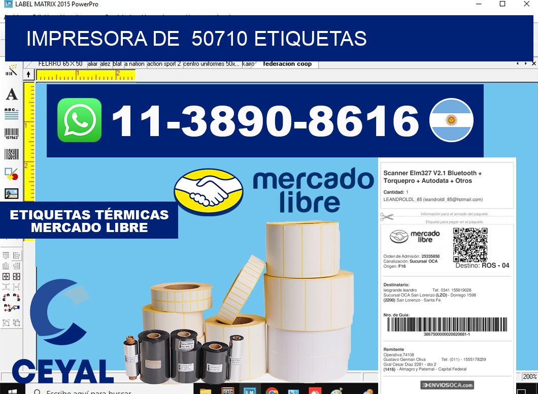 impresora de  50710 etiquetas