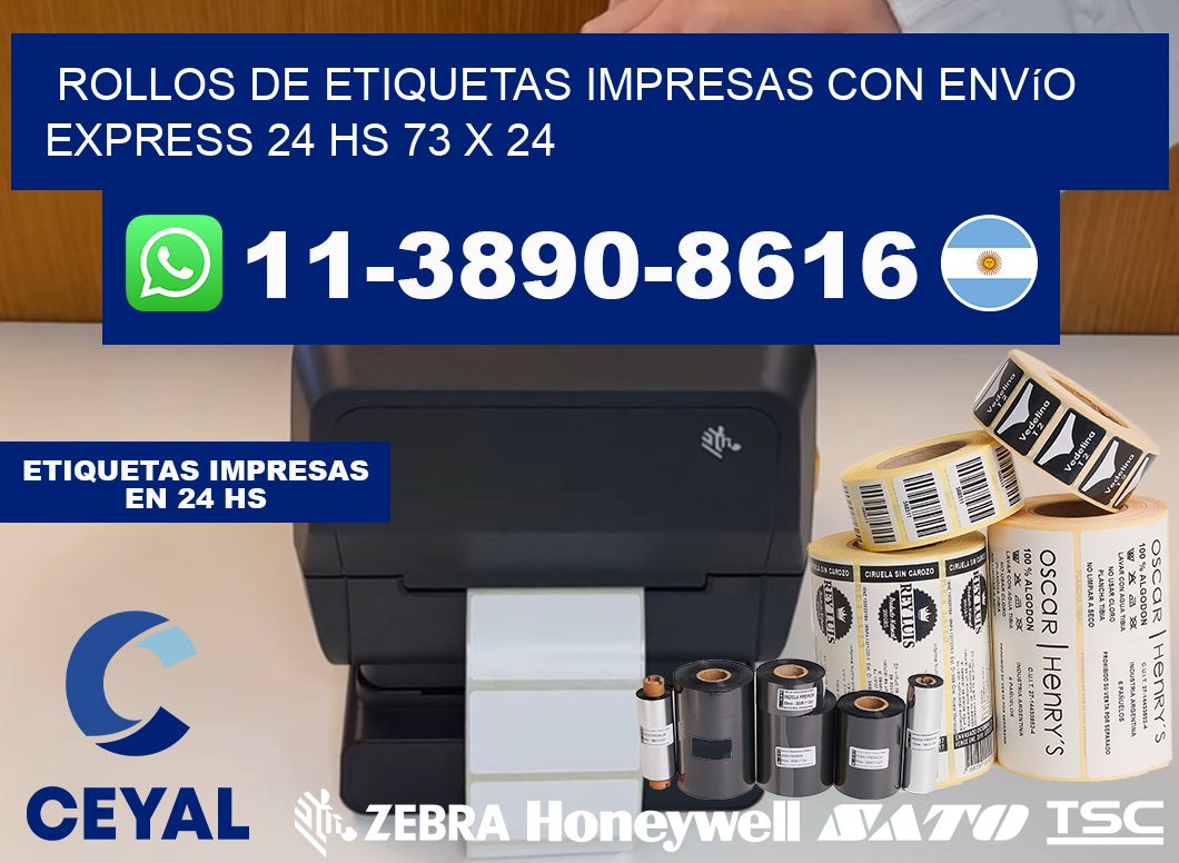 rollos de etiquetas impresas con envío express 24 hs 73 x 24