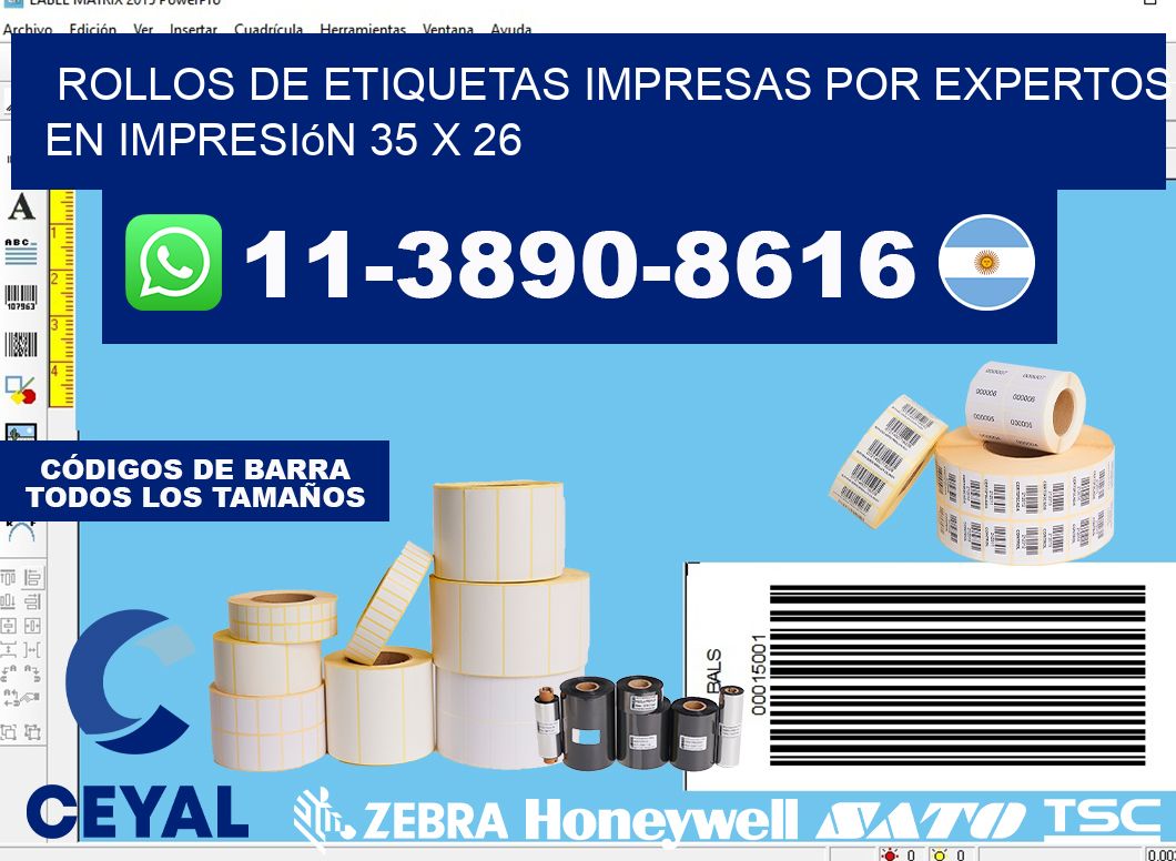 rollos de etiquetas impresas por expertos en impresión 35 x 26