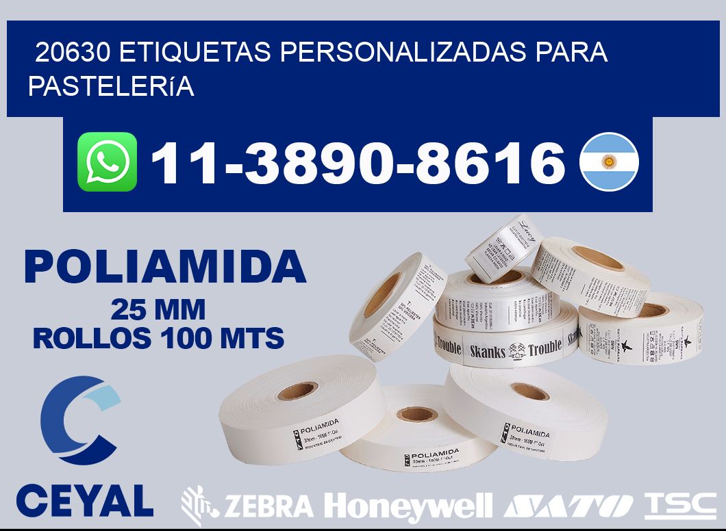 20630 etiquetas personalizadas para pastelería