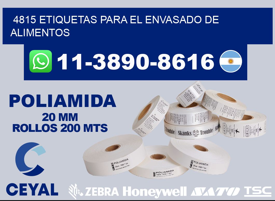 4815 etiquetas para el envasado de alimentos