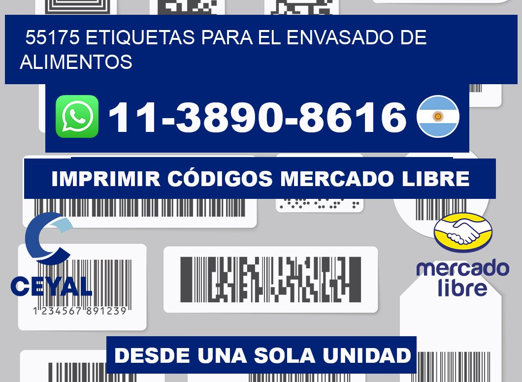 55175 etiquetas para el envasado de alimentos