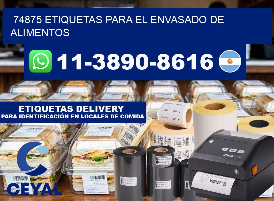 74875 etiquetas para el envasado de alimentos