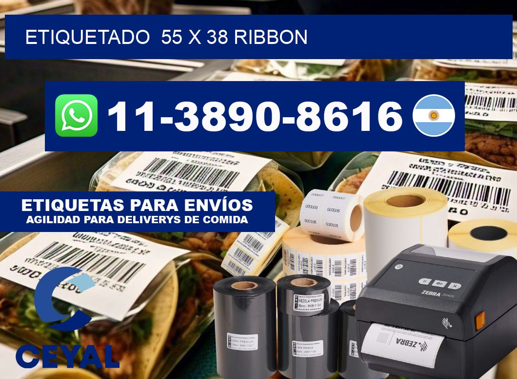 Etiquetado  55 x 38 ribbon