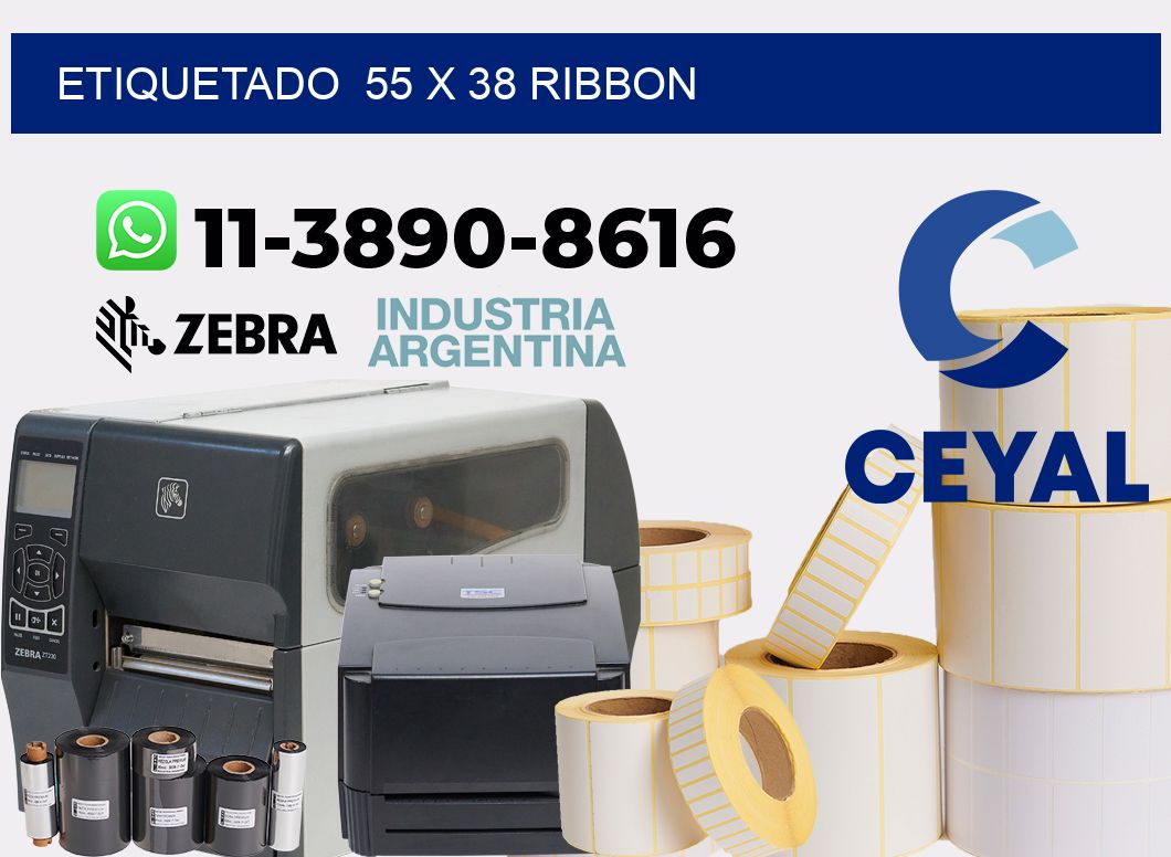 Etiquetado  55 x 38 ribbon