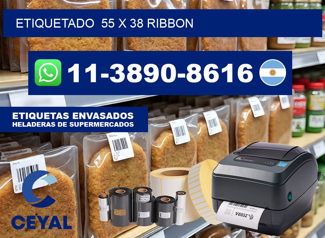 Etiquetado  55 x 38 ribbon