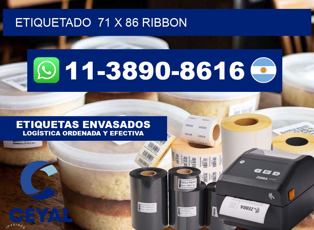Etiquetado 71 x 86 ribbon
