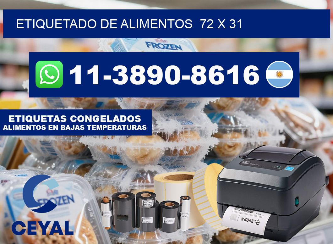 Etiquetado de alimentos  72 x 31