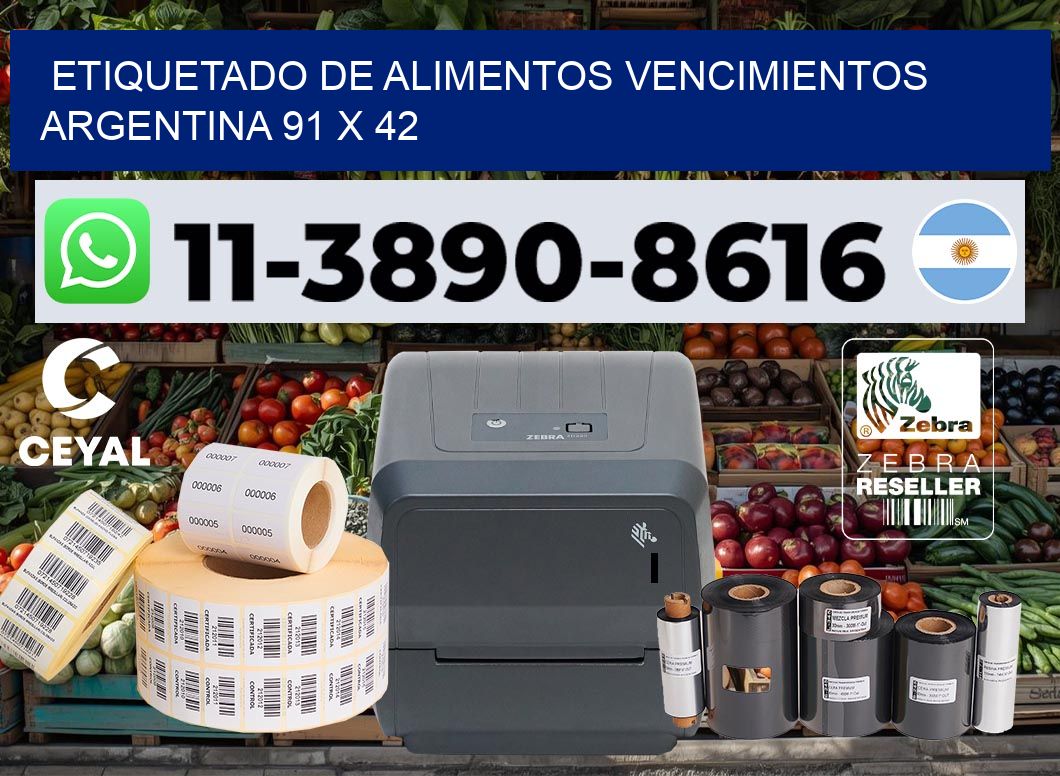 Etiquetado de alimentos vencimientos Argentina 91 x 42