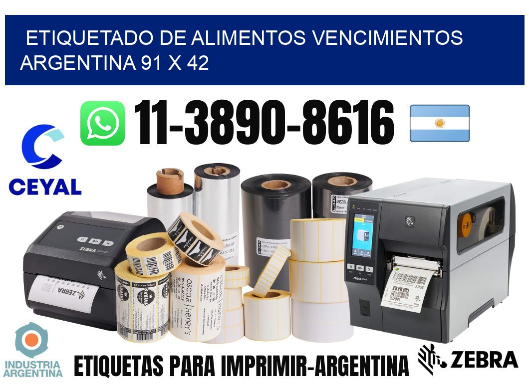 Etiquetado de alimentos vencimientos Argentina 91 x 42