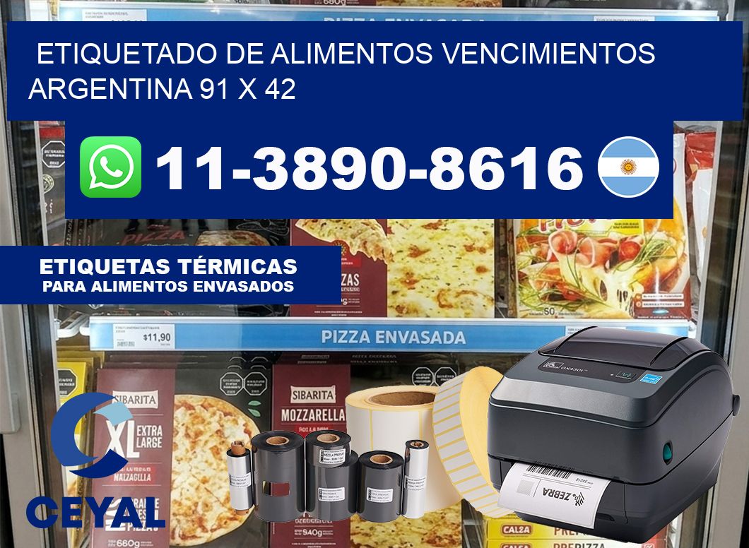 Etiquetado de alimentos vencimientos Argentina 91 x 42