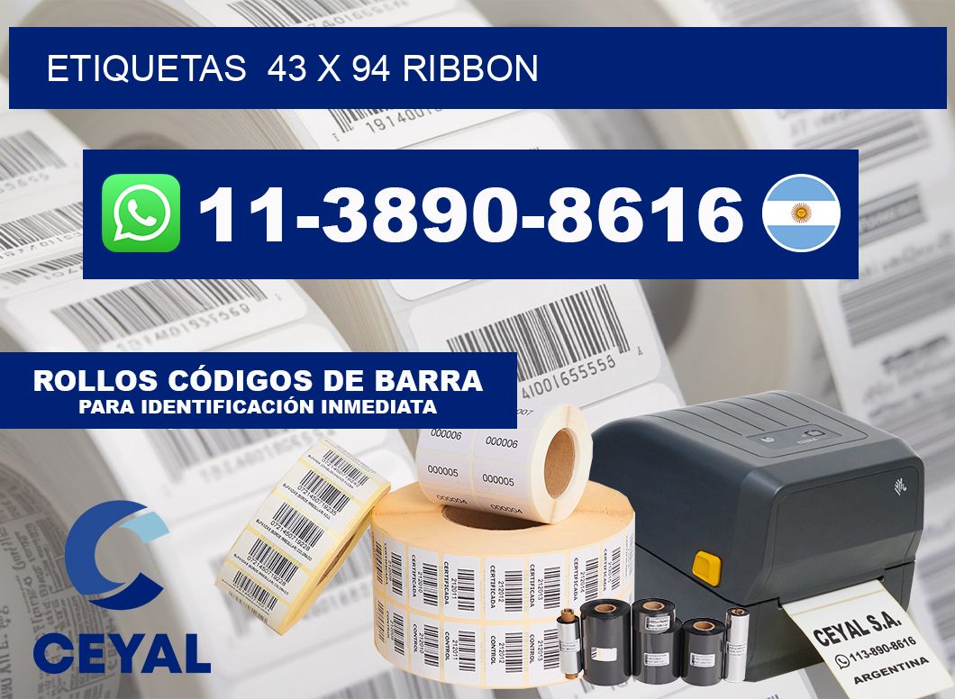 Etiquetas  43 x 94 ribbon
