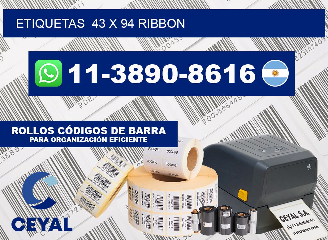 Etiquetas  43 x 94 ribbon