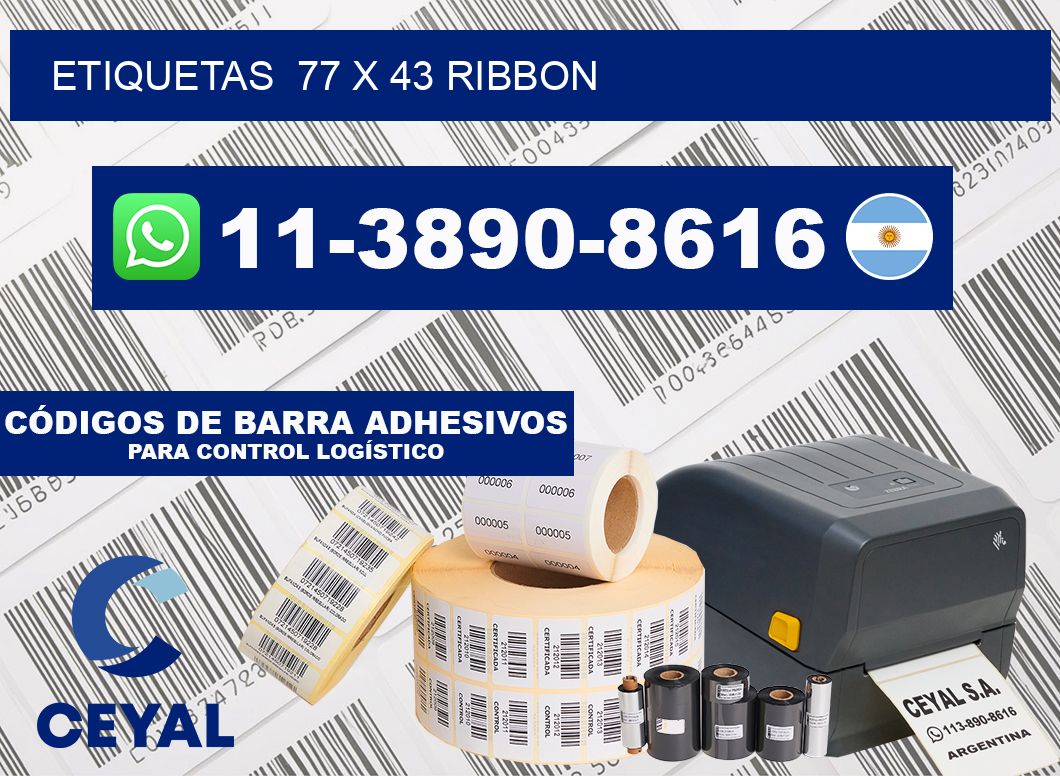 Etiquetas  77 x 43 ribbon