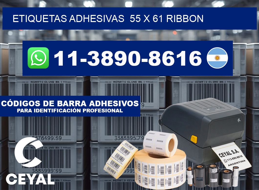 Etiquetas adhesivas  55 x 61 ribbon