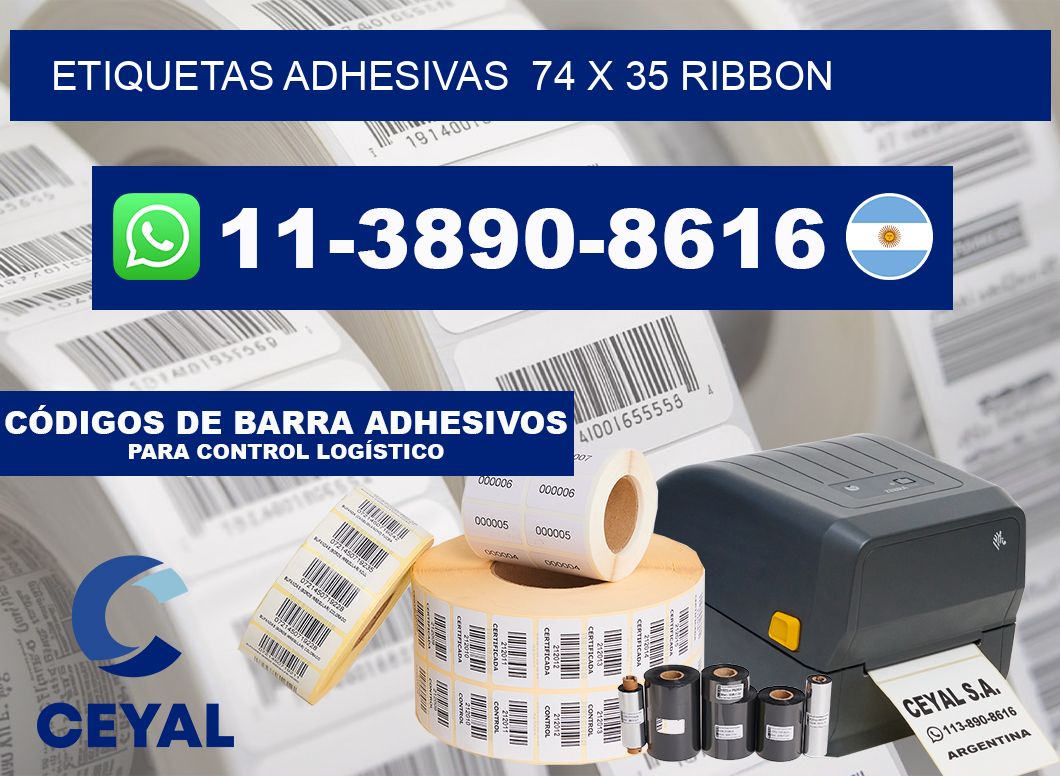 Etiquetas adhesivas  74 x 35 ribbon