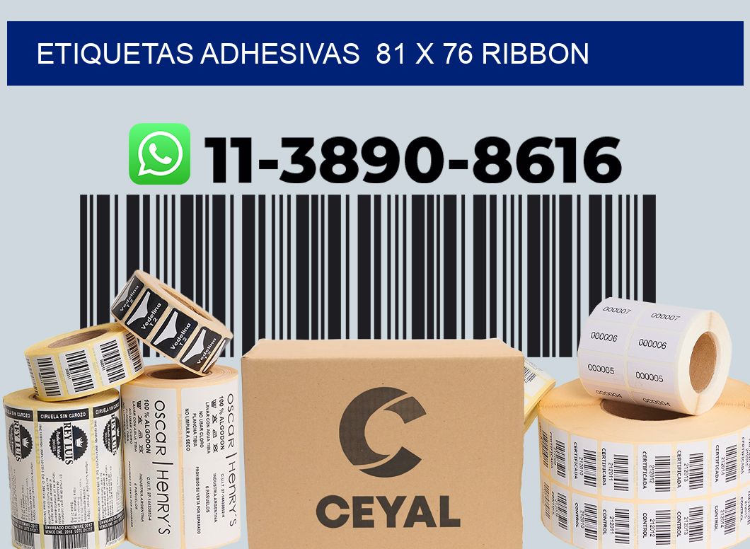 Etiquetas adhesivas  81 x 76 ribbon