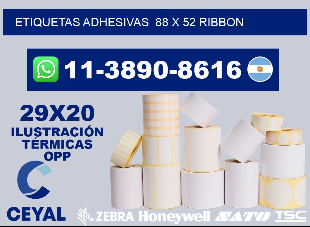 Etiquetas adhesivas  88 x 52 ribbon