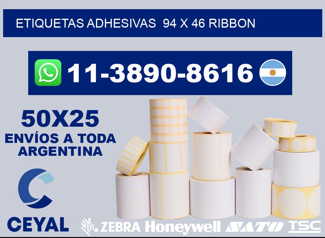 Etiquetas adhesivas  94 x 46 ribbon