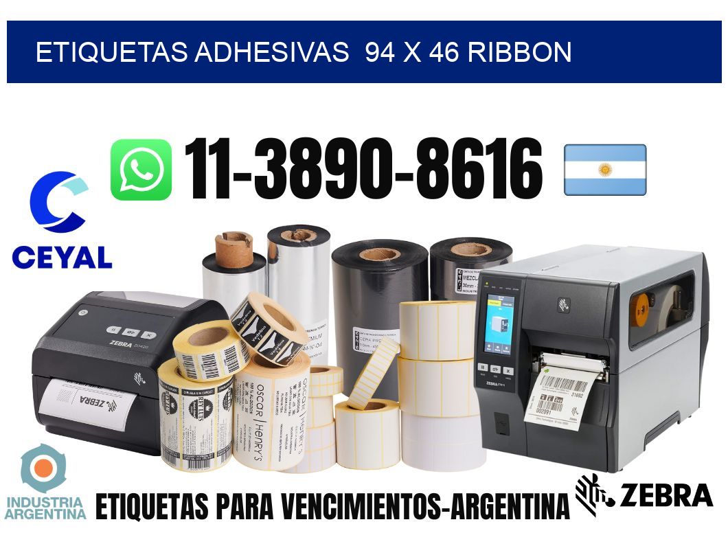 Etiquetas adhesivas 94 x 46 ribbon