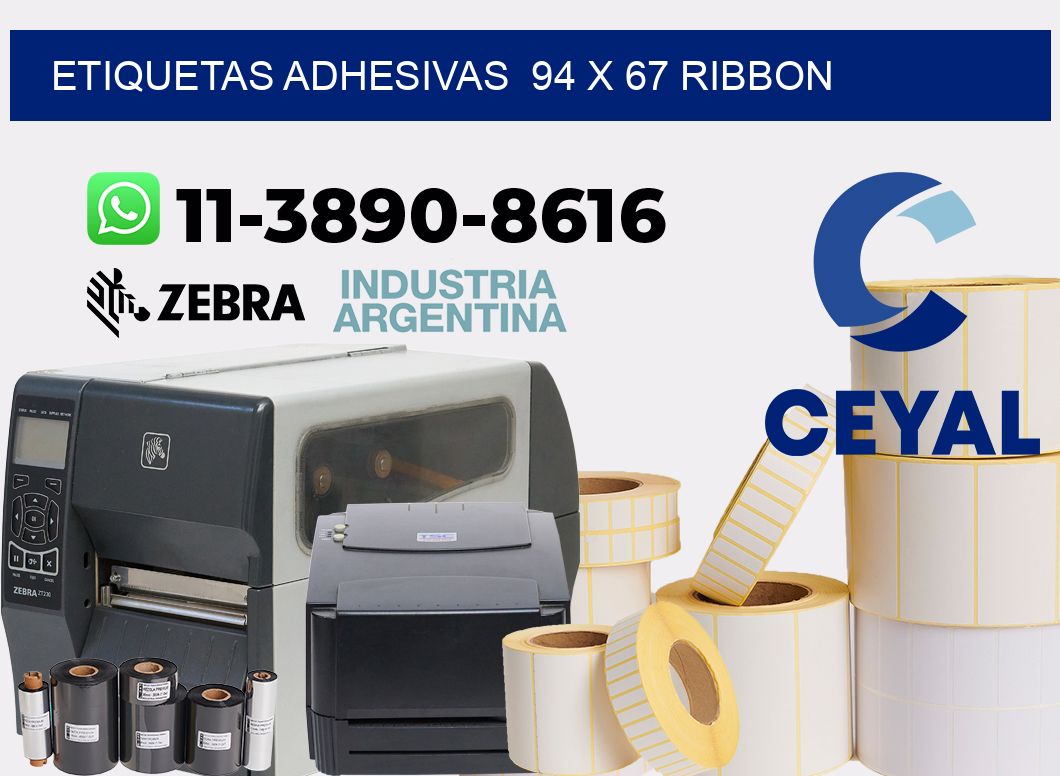 Etiquetas adhesivas  94 x 67 ribbon