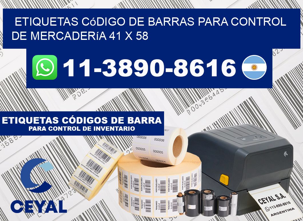 Etiquetas código de barras para control de mercadería 41 x 58