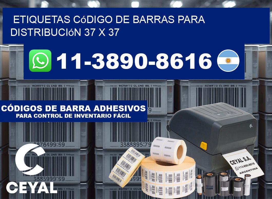 Etiquetas código de barras para distribución 37 x 37