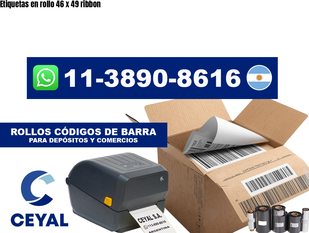 Etiquetas en rollo 46 x 49 ribbon