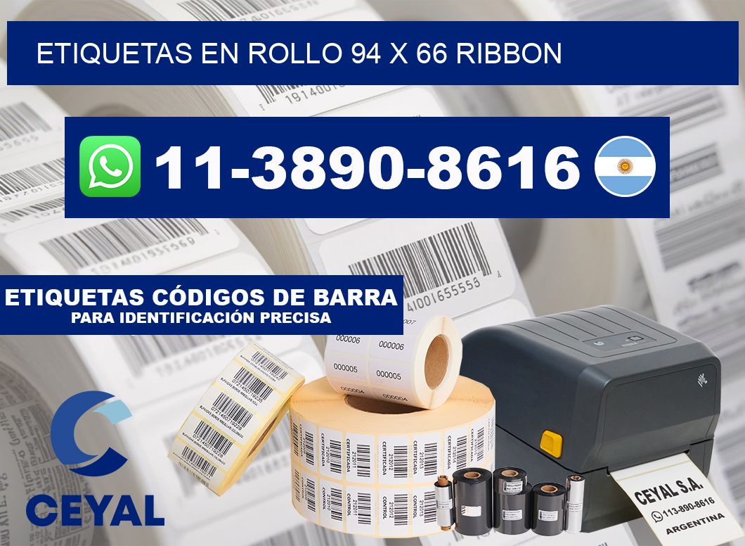 Etiquetas en rollo 94 x 66 ribbon