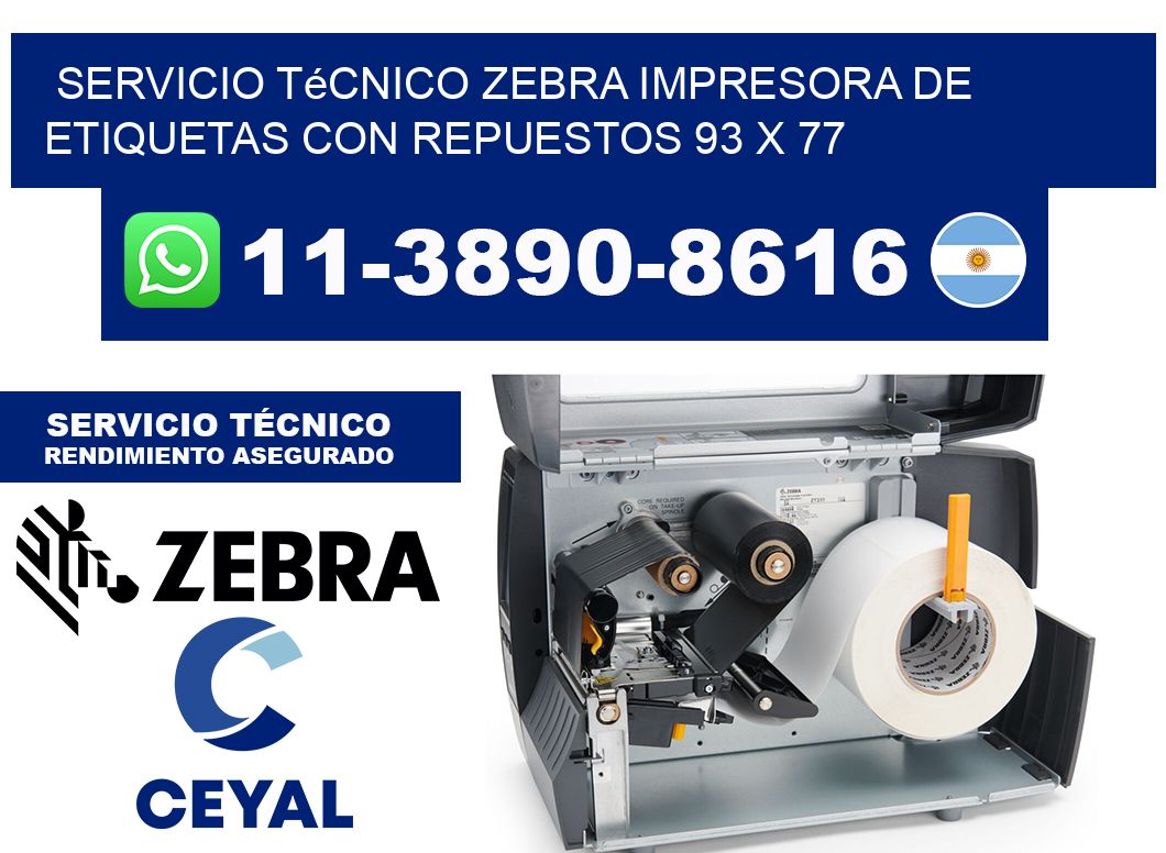 Servicio Técnico Zebra Impresora de Etiquetas con Repuestos 93 x 77