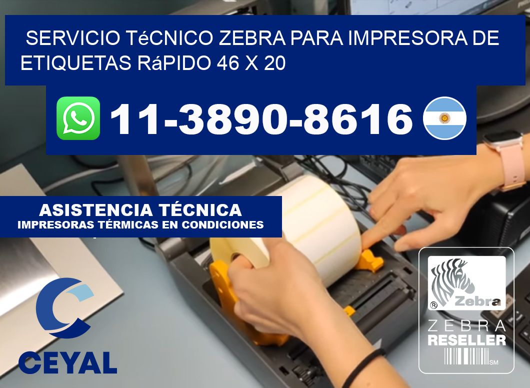Servicio Técnico Zebra para Impresora de Etiquetas Rápido 46 x 20