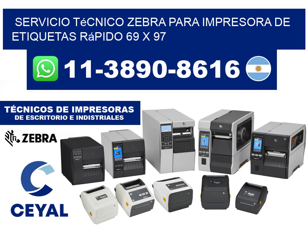 Servicio Técnico Zebra para Impresora de Etiquetas Rápido 69 x 97
