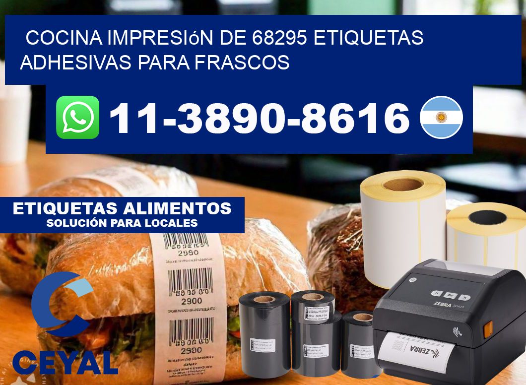 cocina impresión de 68295 etiquetas adhesivas para frascos