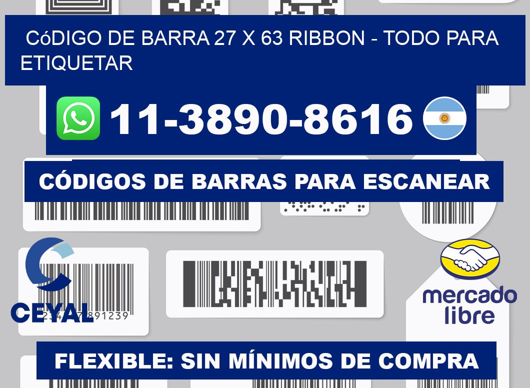 código de barra 27 x 63 ribbon - Todo para Etiquetar