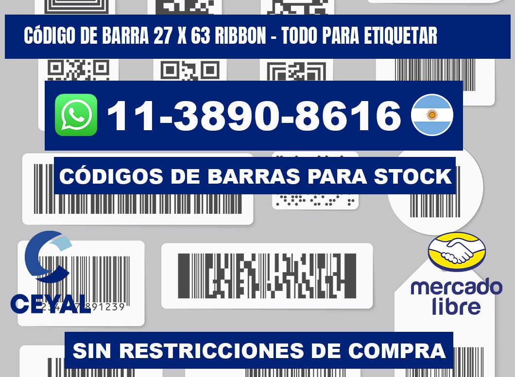 código de barra 27 x 63 ribbon - Todo para Etiquetar