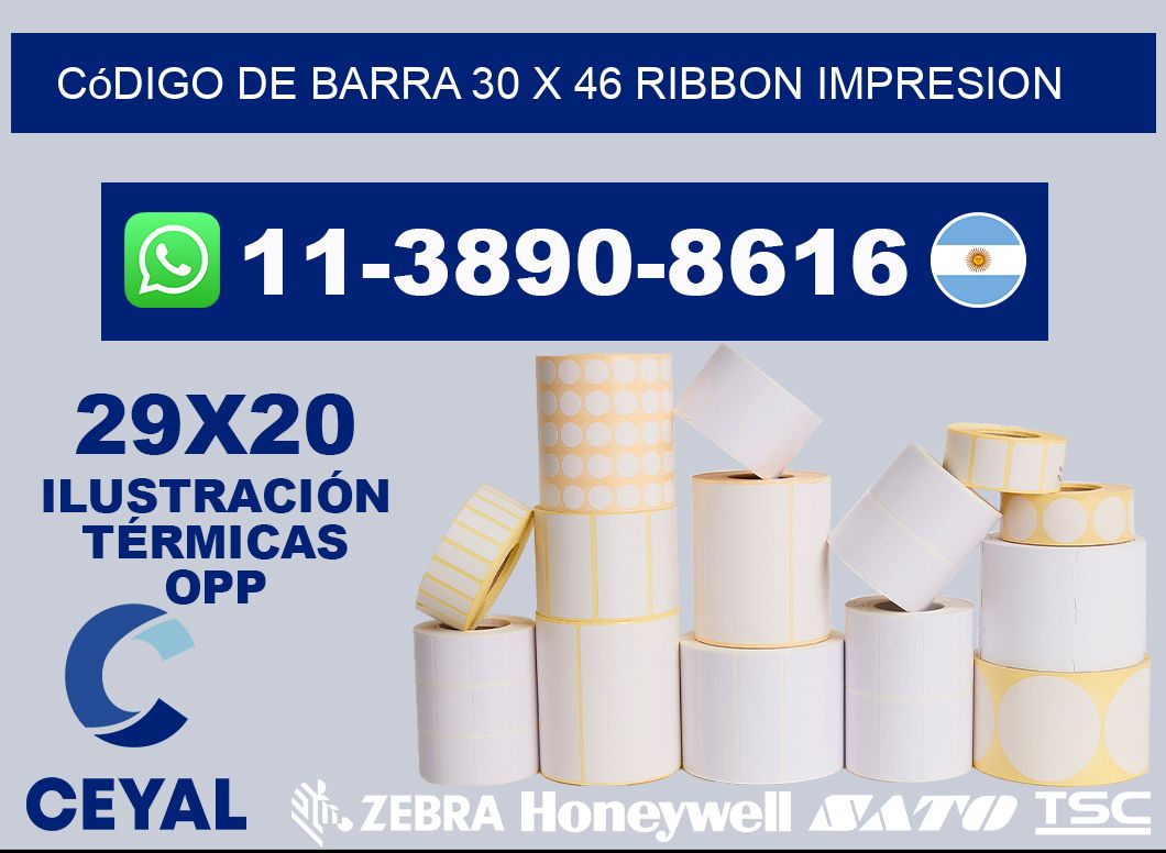 código de barra 30 x 46 ribbon impresion