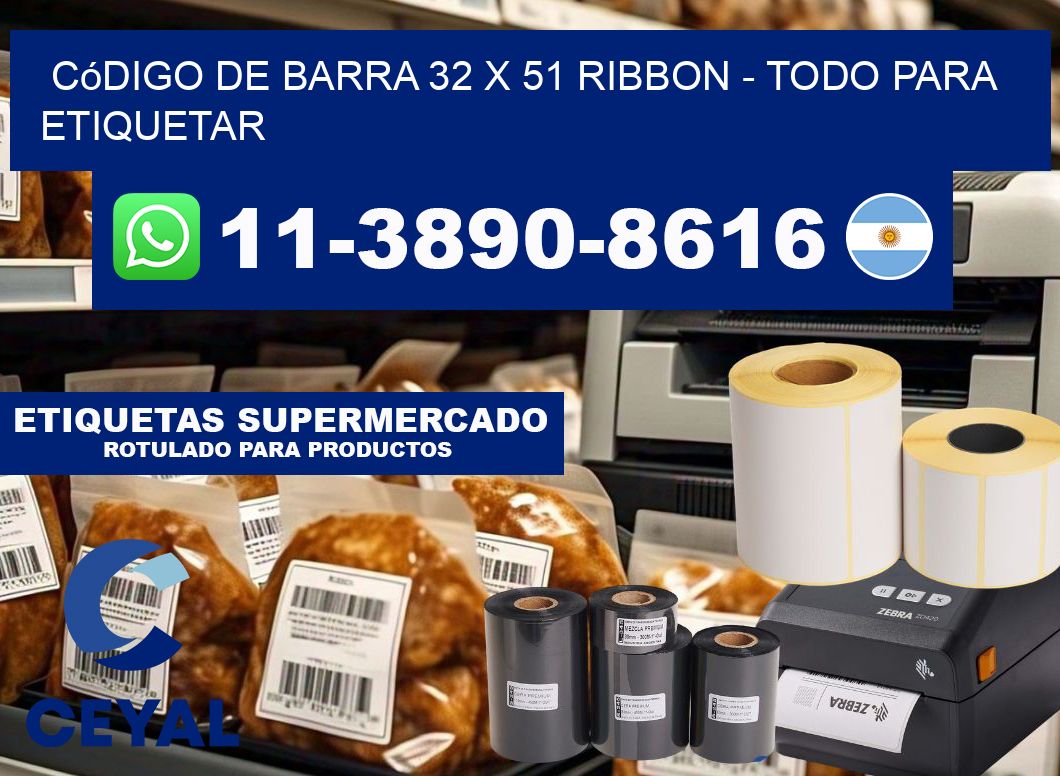 código de barra 32 x 51 ribbon - Todo para Etiquetar