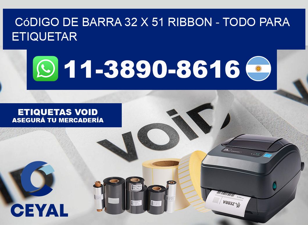 código de barra 32 x 51 ribbon - Todo para Etiquetar