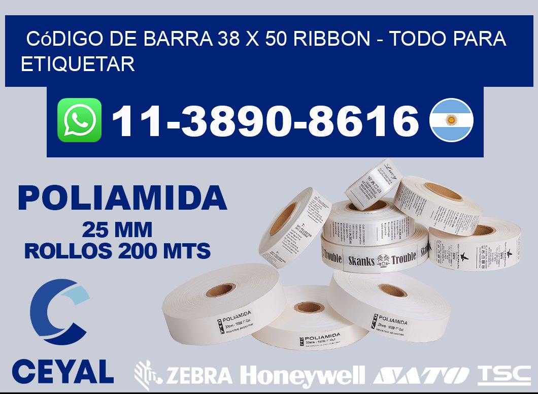 código de barra 38 x 50 ribbon - Todo para Etiquetar