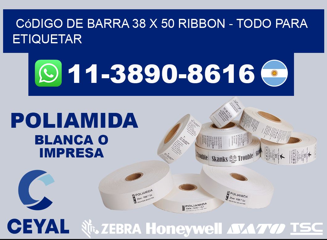 código de barra 38 x 50 ribbon - Todo para Etiquetar