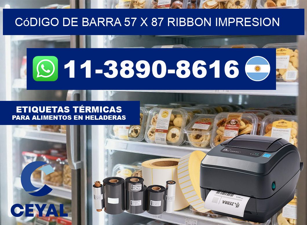 código de barra 57 x 87 ribbon impresion