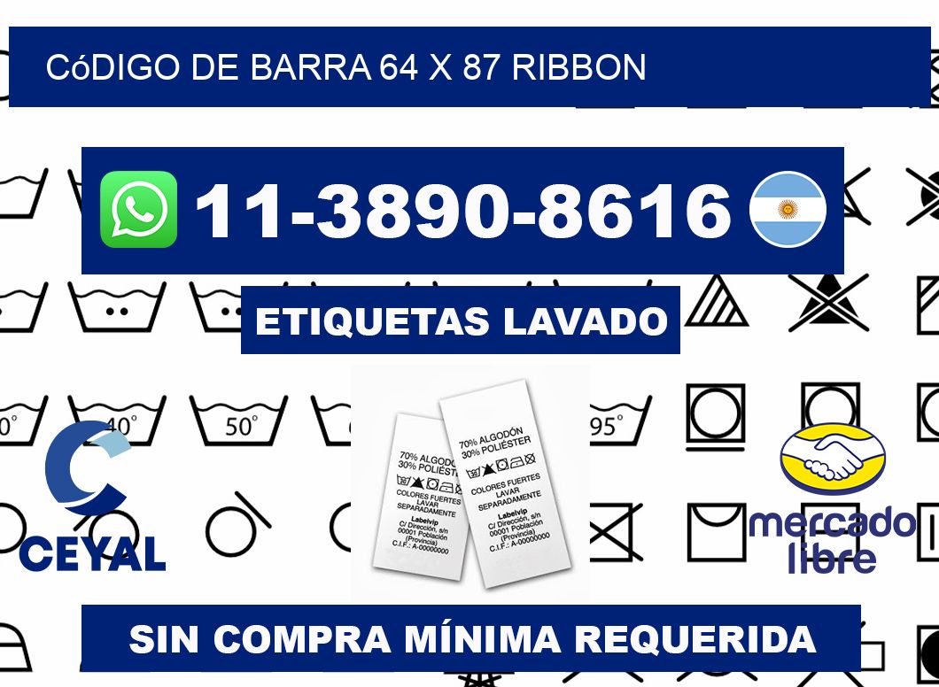 código de barra 64 x 87 ribbon