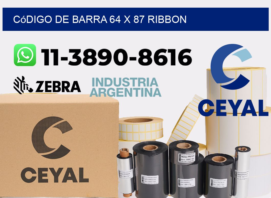 código de barra 64 x 87 ribbon