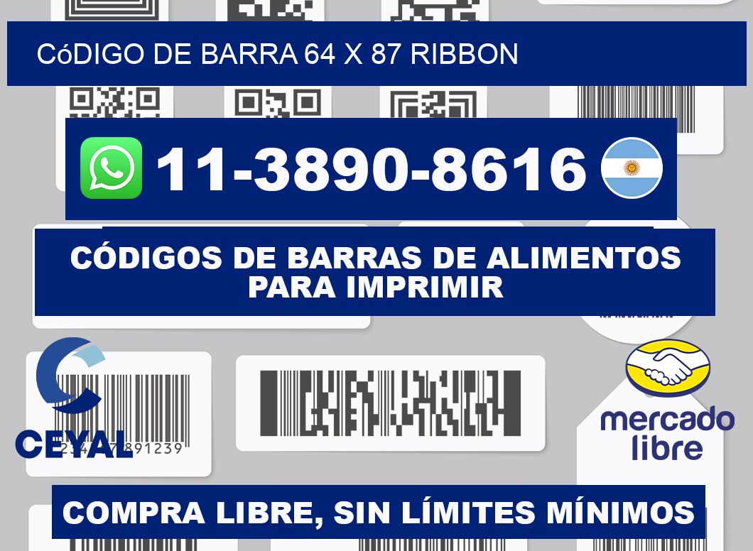 código de barra 64 x 87 ribbon